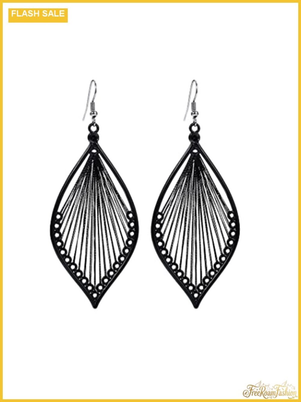 Boho Woven Geometric Drop Dangle Earrings Cotton Silk French Wire Women